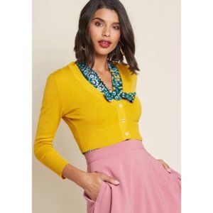 Modcloth The Dream of the Crop Cardigan in Yellow